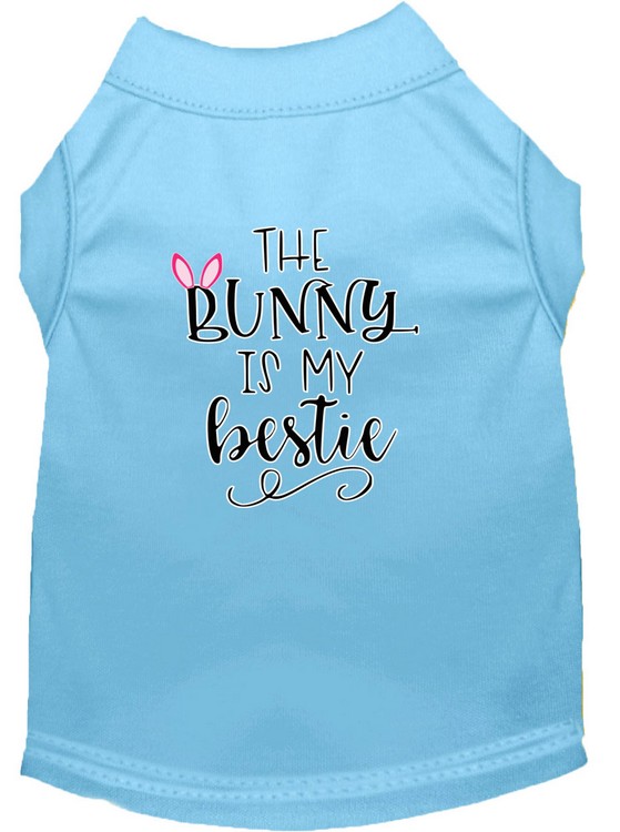 Bunny is my Bestie Screen Print Dog Shirt Baby Blue XS